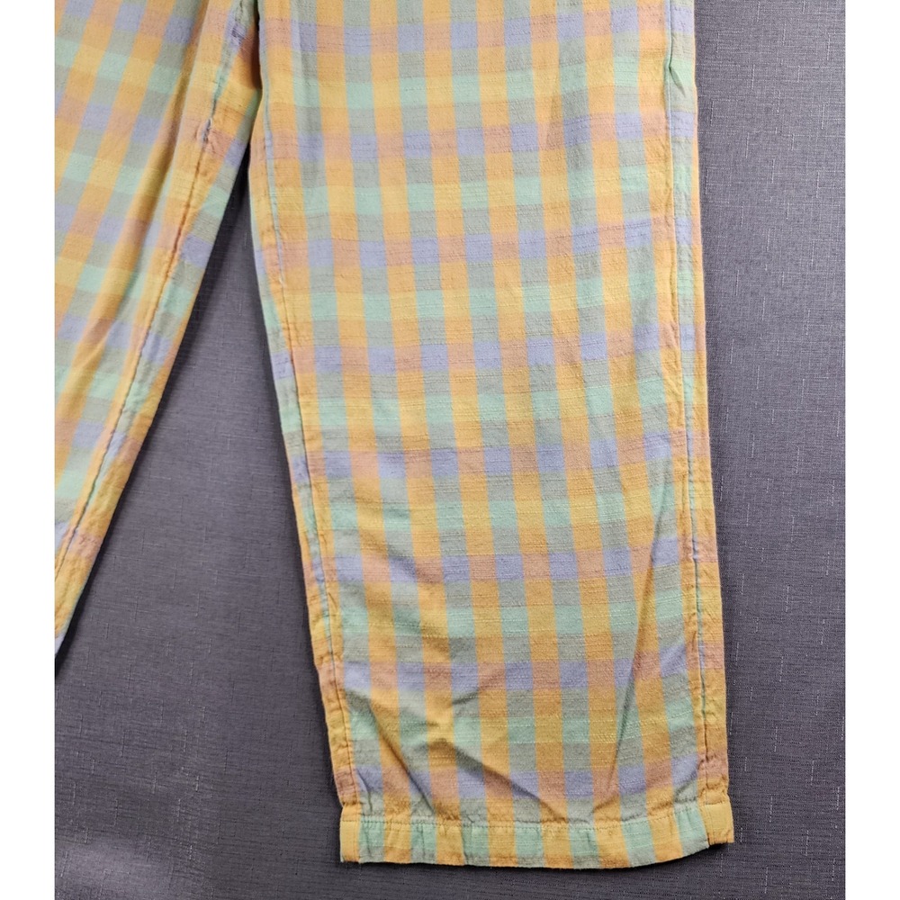 Billabong Into You Womens Pants Large Colorful Gingham Plaid Wide Leg Summer L - Picture 5 of 11
